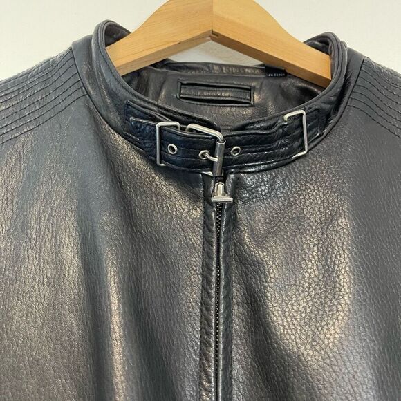 Roundtree & Yorke Lambskin Black Leather Motorcycle Biker Jacket Size XXL - Picture 2 of 15